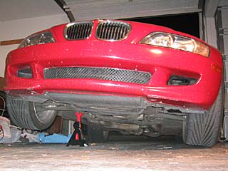Car jacked up